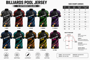 Camiseta de Billar Personalizada de Secado Rápido y Transpirable con Sublimación, Uniforme de Torneo con Logotipo Personalizado - Product Image 4