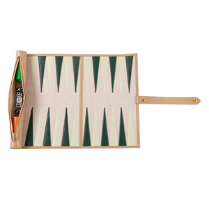 Ensemble de backgammon en cuir de qualité supérieure, enroulable, avec logo imprimé personnalisé, tailles personnalisées pour les voyages et la maison, design classique et portable - Product Image 1