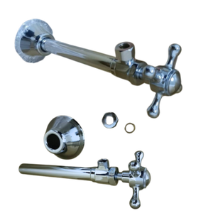 VAB0045 Robinet d'arrêt d'angle moderne en laiton chromé avec poignée croisée pour salle de bain/cuisine - Product Image 1