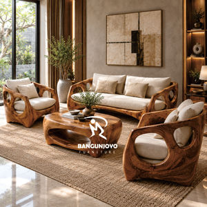 Premium Solid Wood <b>Sofa</b> Set Handmade Organic Modern Luxury Furniture - Product Image 2