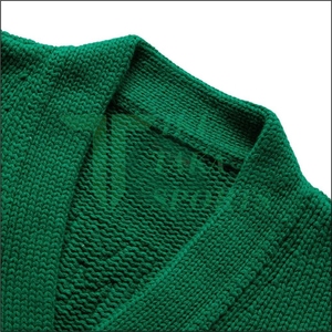 Cárdigan de Punto para Hombre, Cuello en V, Manga Larga, Decoración de Encaje, Patrón de Patchwork, Material de Lana/Nailon, Antipilling, Transpirable - Product Image 2