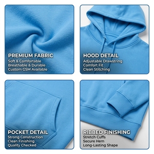 Sweat-shirts à capuche unisexes en polaire vierge brodés sur mesure, grande taille, en polyester de haute qualité, vente en gros, très demandés - Product Image 3