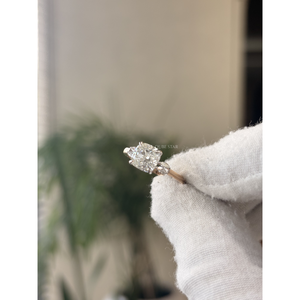 Luxury <b>Cushion</b> Lab Grown Diamond Leaf Cluster Engagement Ring With Marquise Design 1.98CT VVS VS EF Solid Gold Gift For Her - Product Image 3