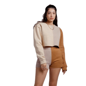 Ensemble de shorts de sport d'été pour femmes, en coton uni, sans manches, sans bretelles, longueur genou, taille naturelle, avec logo personnalisé, taille unique - Product Image 4