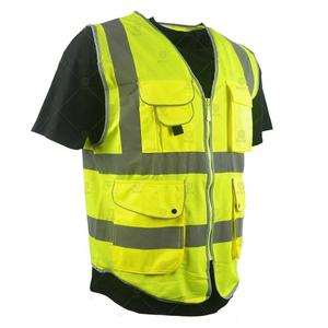 Gilet de sécurité haute visibilité ANSI Classe 2, fermeture éclair, vêtements de travail réfléchissants, polyester respirant pour travaux de construction et de voirie - Product Image 3
