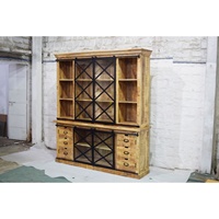 Buffet double modulaire multifonctionnel extensible en bois de manguier massif, fabriqué à la main, style classique européen, durable, pour salon