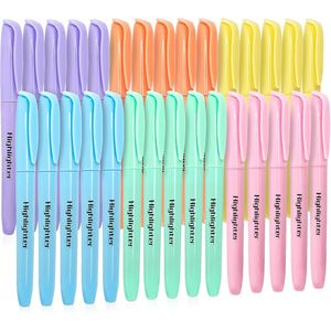 Confezione da 30 Evidenziatori per Ufficio in 6 Colori Pastello Brillanti, Punta Morbida a Scalpello, Senza Sbavature - Product Image 1