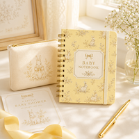 LABON Niedliches Hellbutterfarbenes Kaninchen-Tagebuch A8 mit Punktraster, Baby-Wachstumstracker, Geschenk mit Leinwandbeutel
