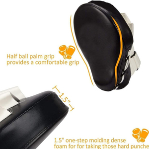 แผ่นรองมือชกมวยแบบโค้ง ทำจากหนังแท้ พร้อมสายรัดปรับได้ สำหรับฝึกซ้อม MMA - Product Image 3