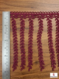 Flecos Decorativos HitJem para Exportación, 100% Algodón, Diseño de Hojas Color Borgoña, para Uso Textil en el Hogar - Product Image 6