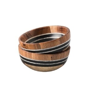 Japanese Restaurants Use Noodles Bowls Eco Friendly Round Shape <b>Salad</b> Bowls Water Resistance Disposable Wooden Serving Bowls Set - Product Image 1