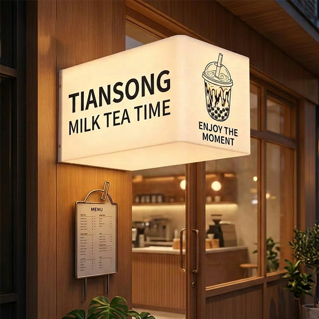Customized Acrylic 3d Light Box Led Illuminated Led Sign Advertising Business Light Box Sign for Cafe Bar Bubble Shop