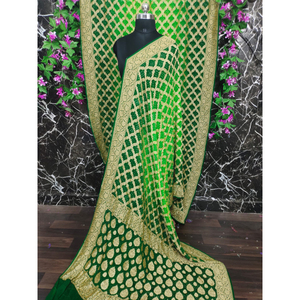 Sari indien élégant Neemzari Bandhani – Sari fait main tie-dye aux couleurs riches, idéal pour les fêtes et la collection nuptiale - Product Image 1