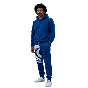 PRO ENTERPRISES <b>Men's</b> Blue Cotton/Nylon Sweatpants <b>White</b> Side Stripe Logo Elastic Waist Anti-static Acid Wash High Waist - Product Image 5