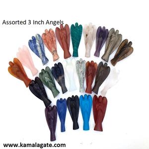 Vente en gros de modèle d'ange incurvé en pierre d'aventurine jaune en cristal de 3 pouces à vendre pour l'artisanat en pierre semi-précieuse à usage souvenir - Product Image 6