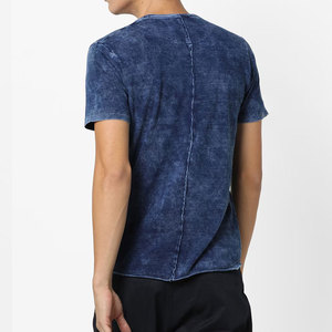 Camiseta de Hombre de Color Sólido con Lavado Ácido, Bajo MOQ, 100% Algodón, Colores Personalizados, Estilo Urbano, 220g - Product Image 4