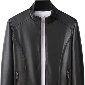 Veste en cuir véritable pour homme avec coque en polyester, durable, élégante, vêtement d'extérieur haut de gamme - Product Image 1