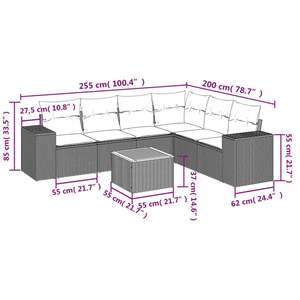 Conjunto de Sofás Modulares Grandes de Ratán PE Gris para Jardín, Colección Premium de Muebles para Exteriores - Product Image 3