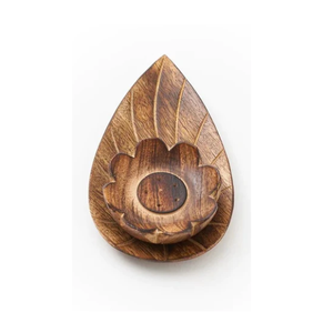 Porta Incienso de Loto Hecho a Mano en Madera de Mango, Soporte para Agarbatti para Meditación en el Hogar - Product Image 1