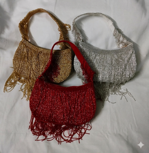 Bolso de Mano de Algodón con Cuentas de Vidrio Multicolores, Hecho a Mano, de Lujo, Elegante y Moderno, para Mujeres y Niñas, Ideal para Regalo - Product Image 1