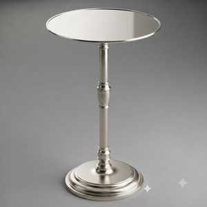 โต๊ะข้างทรงกลมอะลูมิเนียมแบบดั้งเดิม ทำด้วยมือโดย Moradabad Art Metal Ware Group 35 สำหรับตกแต่งห้องนั่งเล่น - Product Image 6