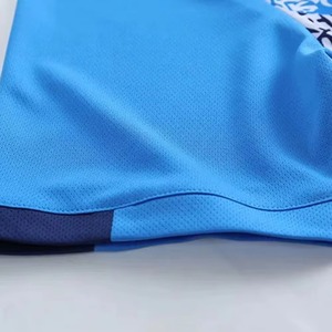 Men's Blue Sublimated Tennis Jersey Set Short Sleeve V-Neck Moisture Wicking <b>Athletic</b> Wear Summer Geometric Print - Product Image 3