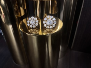 <b>studs</b> earrings in polki stone with gold layered in 925 <b>silver</b> metal traditional jewelry for women party wear gift Diwali gift - Product Image 3