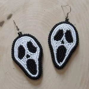 Navy and Orange Beaded Football <b>Earrings</b> Beads Embellished Hand Crafted Parrot <b>Stud</b> <b>Earrings</b> from the brand BaubleBar - Product Image 4