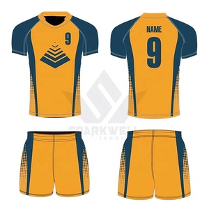 Ensemble de maillots de rugby personnalisés imprimés numériquement, noir et vert, sans manches, respirant, anti-humidité, uniformes d'équipe athlétique pour adultes, devant - Product Image 2