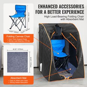 Kit Tenda Sauna Personale Portatile 1050W per Spa Domestica 220V, Terapia Corporea a Infrarossi per Interni, Detossificante e Rilassante - Product Image 5