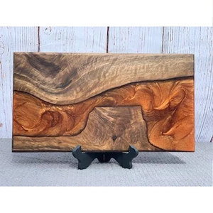 Modern Wood Resin Chopping Board with <b>Knife</b> Handle Durable & Sustainable Dishwasher Safe for Kitchen BBQ Cheese & <b>Bread</b> Serving - Product Image 3