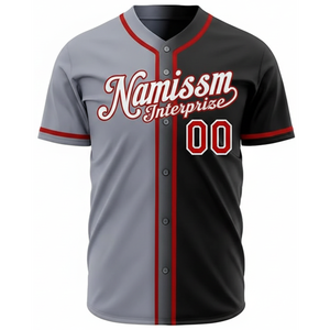 Maillot de baseball imprimé numériquement style dégradé personnalisé, respirant, style hip-hop, avec logo et nom brodés pour hommes et jeunes - Product Image 4