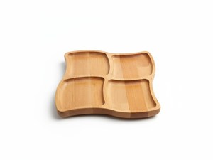 Wooden 4-Section Divided <b>Snack</b> <b>Tray</b> & Serving Platter Portable Eco-Friendly Catering Charcuterie Board - Product Image 3