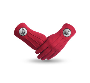 ถุงมือพิธีกรรมผ้าฝ้ายสีแดงอัศวินเทมพลาร์ OEM พร้อมป้ายสีขาวและโลโก้แบบกำหนดเอง - Product Image 1