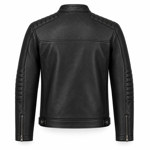 Veste de motard vintage en cuir véritable imperméable pour homme, manteau de motard personnalisé, vêtement d'extérieur tendance, qualité supérieure, vente en gros - Product Image 2