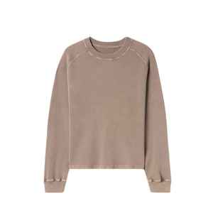 Women Long Plain Cotton Sweatshirts Unisex <b>Drop</b> Shoulder Fleece Sweat Shirt Women Custom Sweatshirt Crewneck Sweatshirt - Product Image 1