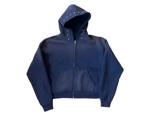 Sweat-shirt à capuche unisexe de haute qualité en coton personnalisé avec impression ou broderie de logo personnalisé, fermeture éclair - Product Image 1