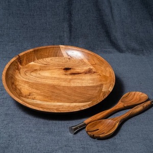 Bol à salade en bois d'acacia fait main, design minimaliste, finition naturelle, non revêtu, écologique, résistant à la chaleur, durable pour la maison - Product Image 5