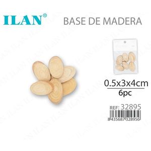 Base in legno Ilan 0,5x3x4cm 6 pezzi per progetti artigianali - Product Image 1