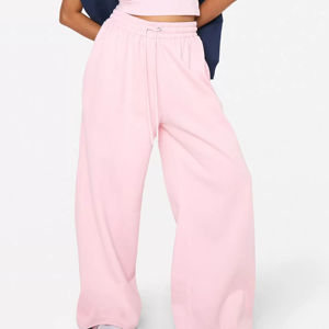 Baggy Sweat Pant Women Outdoor Wear Breathable Solid Color <b>Drawstring</b> Waist Latest Style Joggers Gym Wear Straight Leg <b>Trouser</b> - Product Image 2