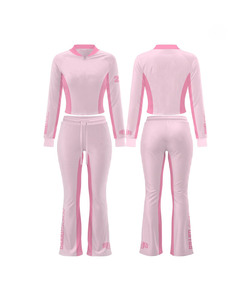 Conjunto de camiseta y leggings de bádminton para mujer, de poliéster y spandex de alta calidad, 220 GSM, color rojo, transpirable, elástico, con logo personalizado impreso. Conjuntos para mujer. - Product Image 3