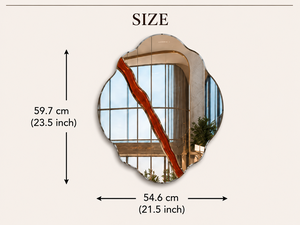 Frameless <b>Wall</b> Mirror Oval Stripe Design Decorative Mirror Bathroom Bedroom Living Room Modern Stylish <b>Wall</b> <b>Mounted</b> 23*21 Inch - Product Image 3