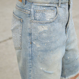 Shorts en jean déchirés pour homme, taille mi-haute, délavage clair, coupe droite, décontracté, été, en tissu de coton écologique - Product Image 3