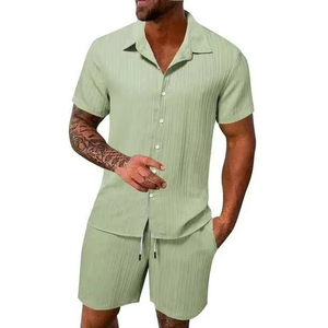 Conjuntos Deportivos de Verano para Hombre, de Buena Calidad, Ecológicos, de Secado Rápido, con Camiseta y Pantalones Cortos de Alta Elasticidad para Entrenamiento - Product Image 1