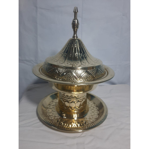 Luxury Arabic Date Bowl With <b>Lid</b> Handcrafted Silver Plated Pedestal Khajoor Pot For Ramadan <b>Decor</b> Weddings And Hotel Tableware - Product Image 2