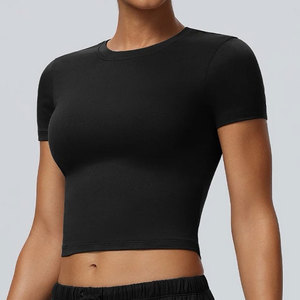 Nouveau T-shirt de sport moulant pour femme, coupe ajustée, anti-transpiration, idéal pour la course à pied, vente en gros à bas prix - Product Image 3