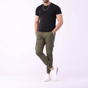 Pantalon cargo ample pour homme, respirant, coupe-vent, imperméable, avec logo personnalisé, taille élastique, idéal pour la course, le sport et la gym - Product Image 4