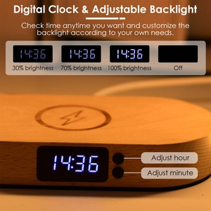 1 Set lampada da scrivania a LED dimmerabile Touch Control comodino lampada da lettura con comodino di ricarica Wireless orologio di ricarica - Product Image 6