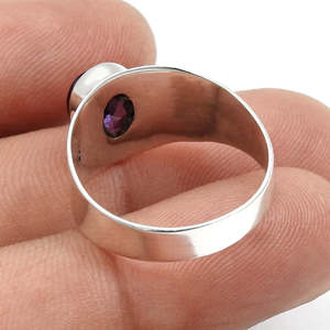 Anillo de estilo bohemio clásico para mujeres y hombres, anillo de plata de ley 925 con piedra preciosa de amatista, anillo bohemio hecho a mano. - Product Image 2