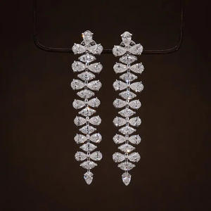 Pendientes Largos de Lujo con Diamantes Cultivados en Laboratorio, Diseño en Cascada, 4.49CT de Peso Total, Joyería Fina para Mujer - Product Image 2